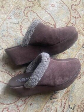 Cordani Chocolate Suede Platform Mules